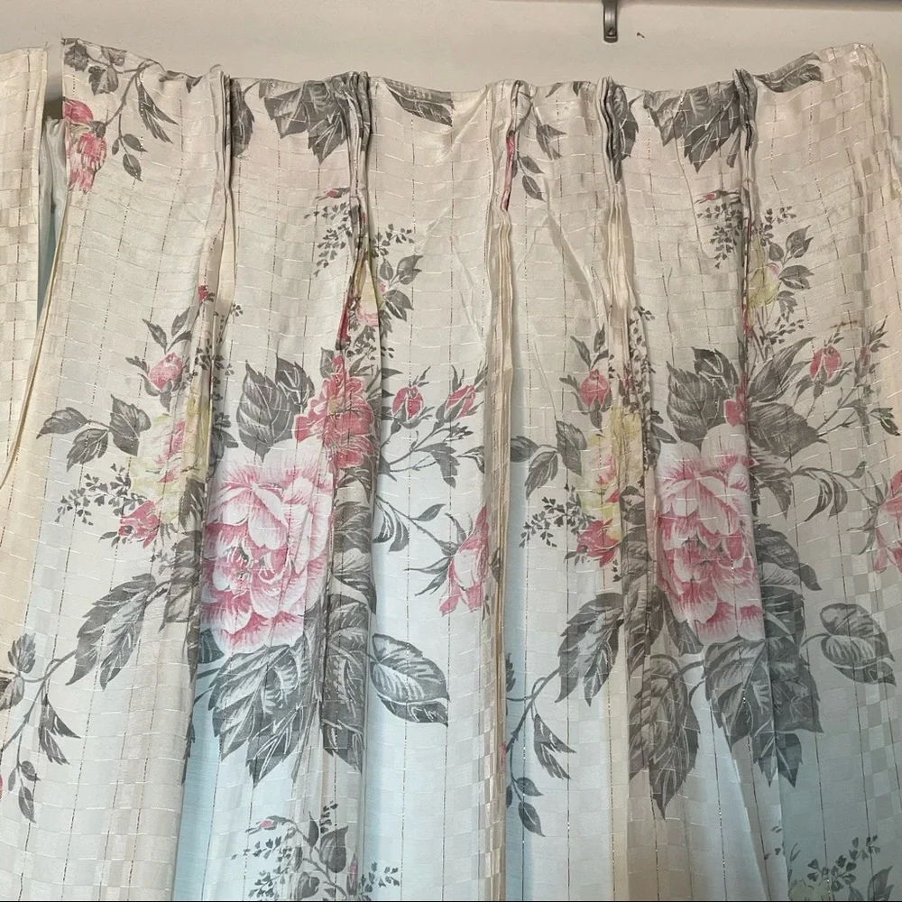 Vintage Handmade Pinch Pleated Drapes 84
